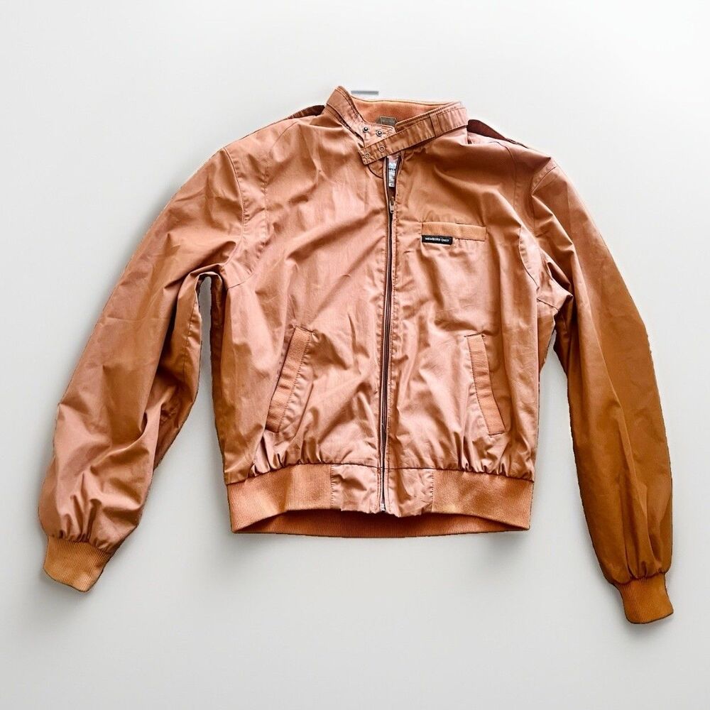 Vintage 80s Members Only Racer Bomber Jacket Rust Copper 44 XL